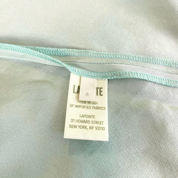 LAPOINTE Satin Halter Evening Gown Backless Maxi Dress in Mint Green Size 4 - Picture 12 of 14